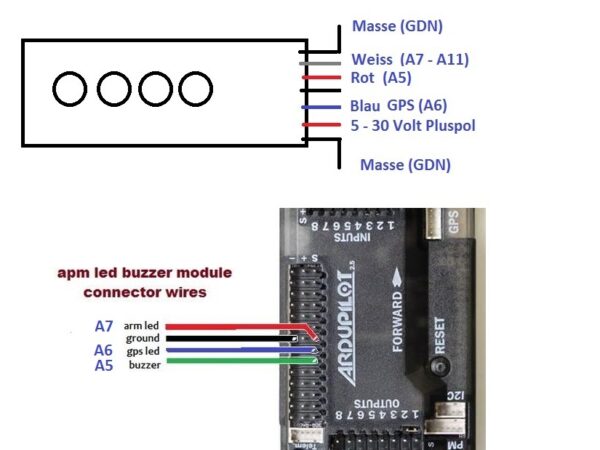 LED Anzeige Modul V1.0 3W LED f r APM ArduPilot Mega HEBU