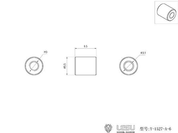 Lesu Lötanschluss M3 für 3mm Hydraulikleitung - Y-1527-A-6 – Bild 2