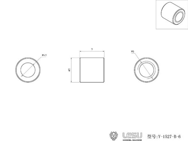 Lesu Lötanschluss M5 für 4mm Hydraulikleitung - Y-1527-B-6 – Bild 2