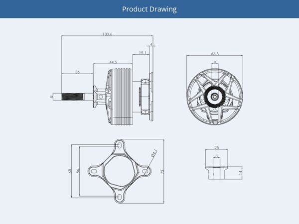 T-Motor AM670 - 480KV - Brushless Motor zu 67 Zoll Modellen – Bild 5